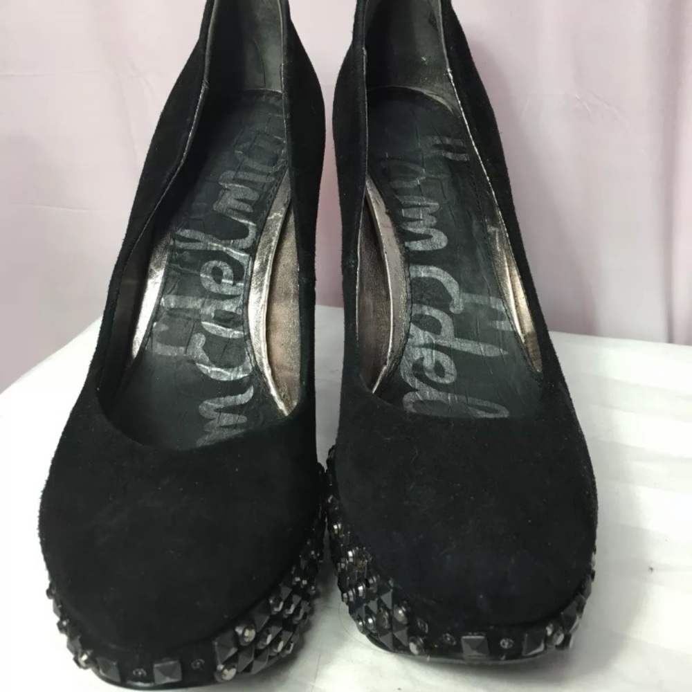4/$35 sam edelman 6.5 black suede stud platform 5”